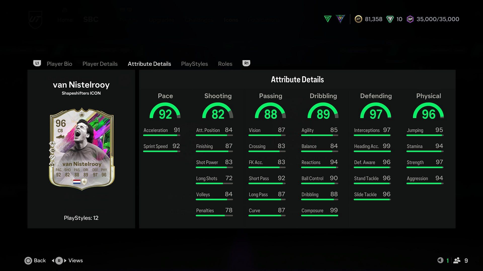 The stats (Image via EA Sports)